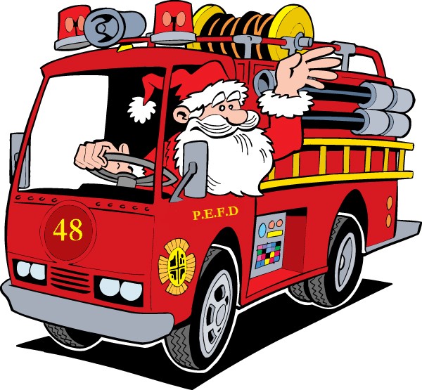 Picture of Santa in Fire Truck
